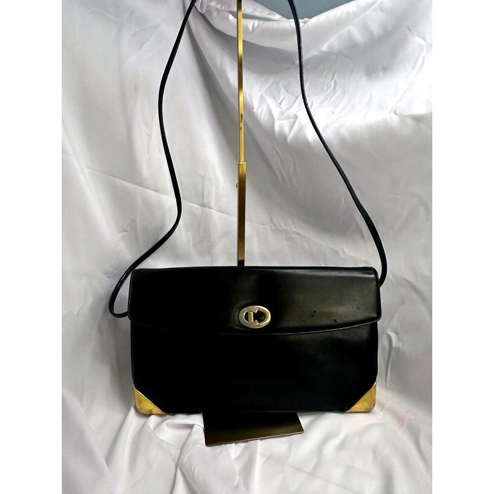 Christian Dior Leather Shoulder Bag CD Logo Plate/Black, GUC - Picture 2 of 13